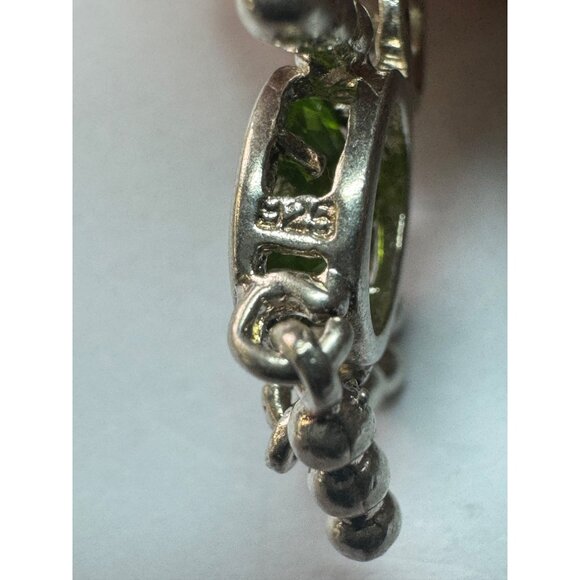 Estate Sterling Silver 925 Robot Pendant Peridot & Clear Gemstone No Chain (BOY) - Picture 5 of 8